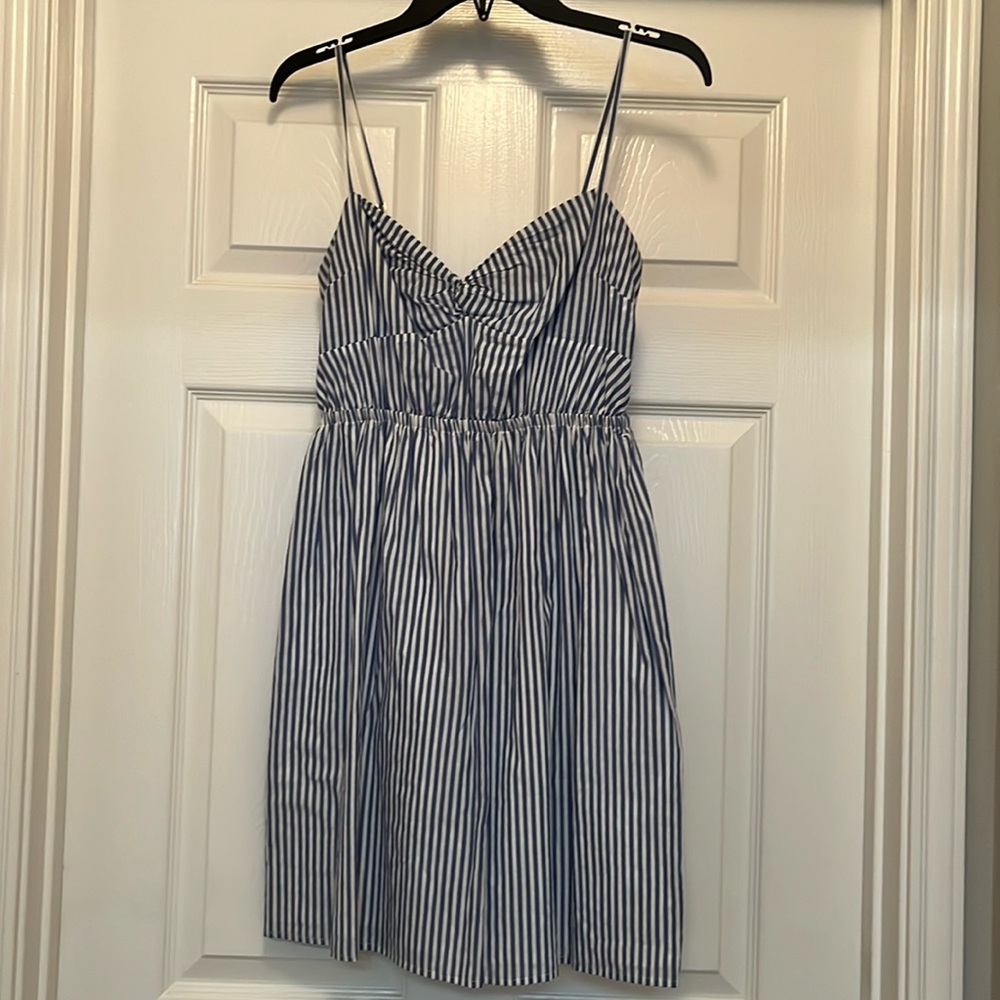 J. Crew cotton blue and white stripes size 4.